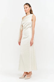 Remie Maxi Dress - Cream Polka Dot