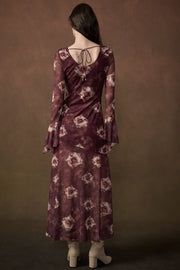 Floral Mesh Maxi Dress - Mulberry