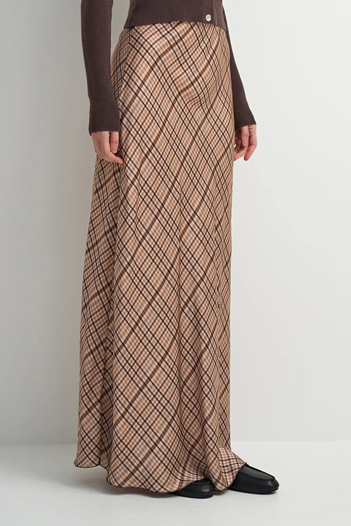 Meadow Skirt - Beige Plaid