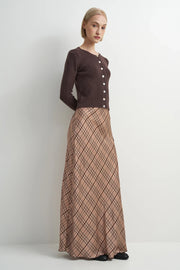 Meadow Skirt - Beige Plaid