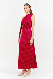 Remie Maxi Dress - Red Polka Dot
