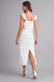 Amelia Chiffon Skirt Set - Off White