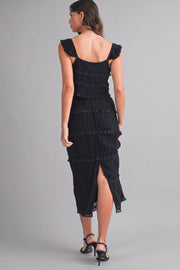 Amelia Chiffon Skirt Set - Black