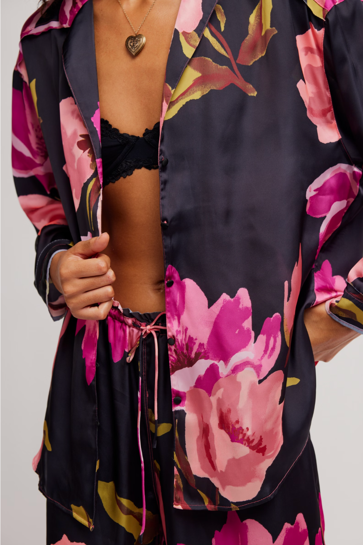 Free People Dreamy Days Pajama Set - Blackend