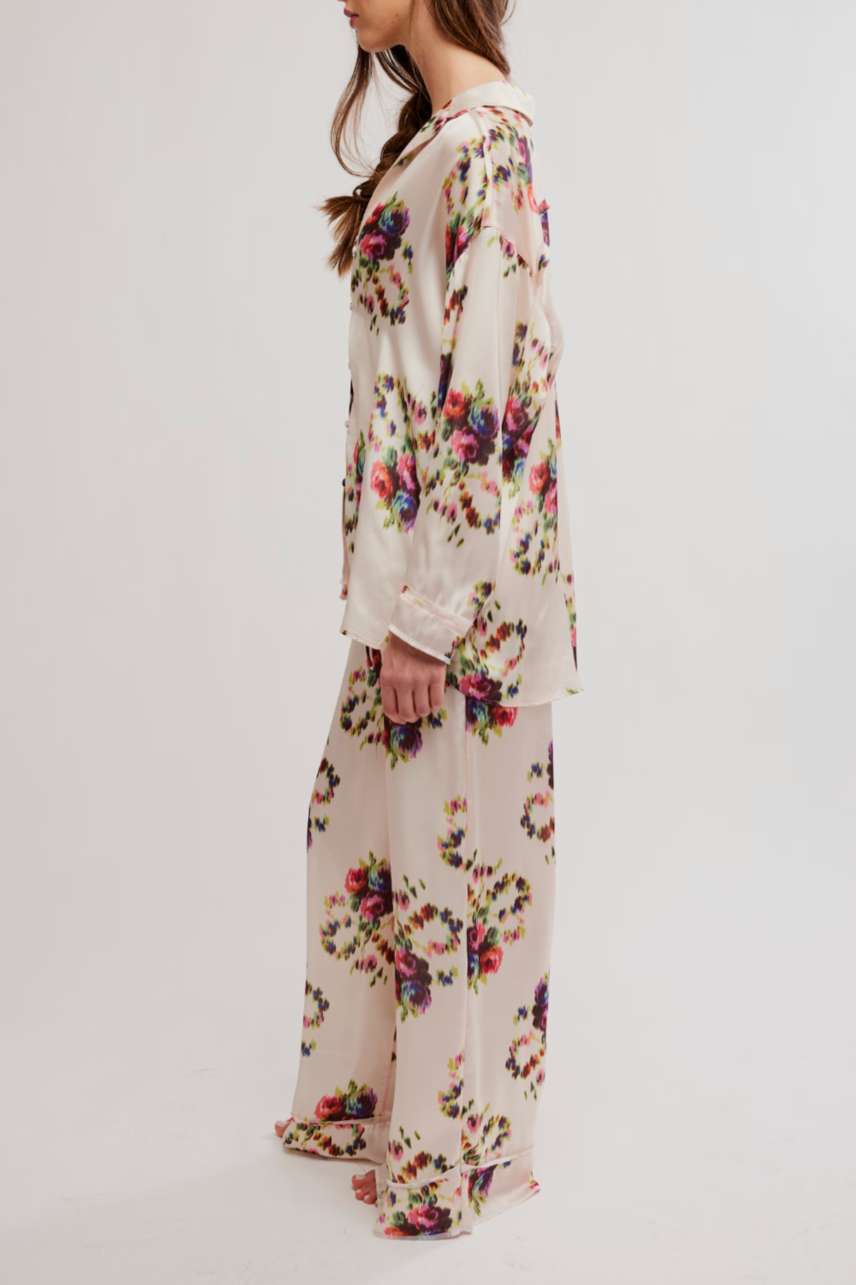 Free People Dreamy Days Pajama Set - Antique Ivory Floral