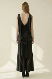 Draped Black Maxi Dress