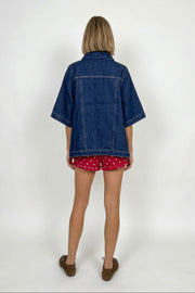 Polka Dot Ruffle Hem Shorts