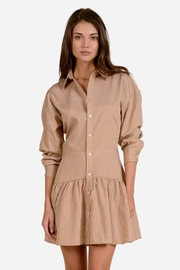 Sophia Mini Dress - Tan Stripe