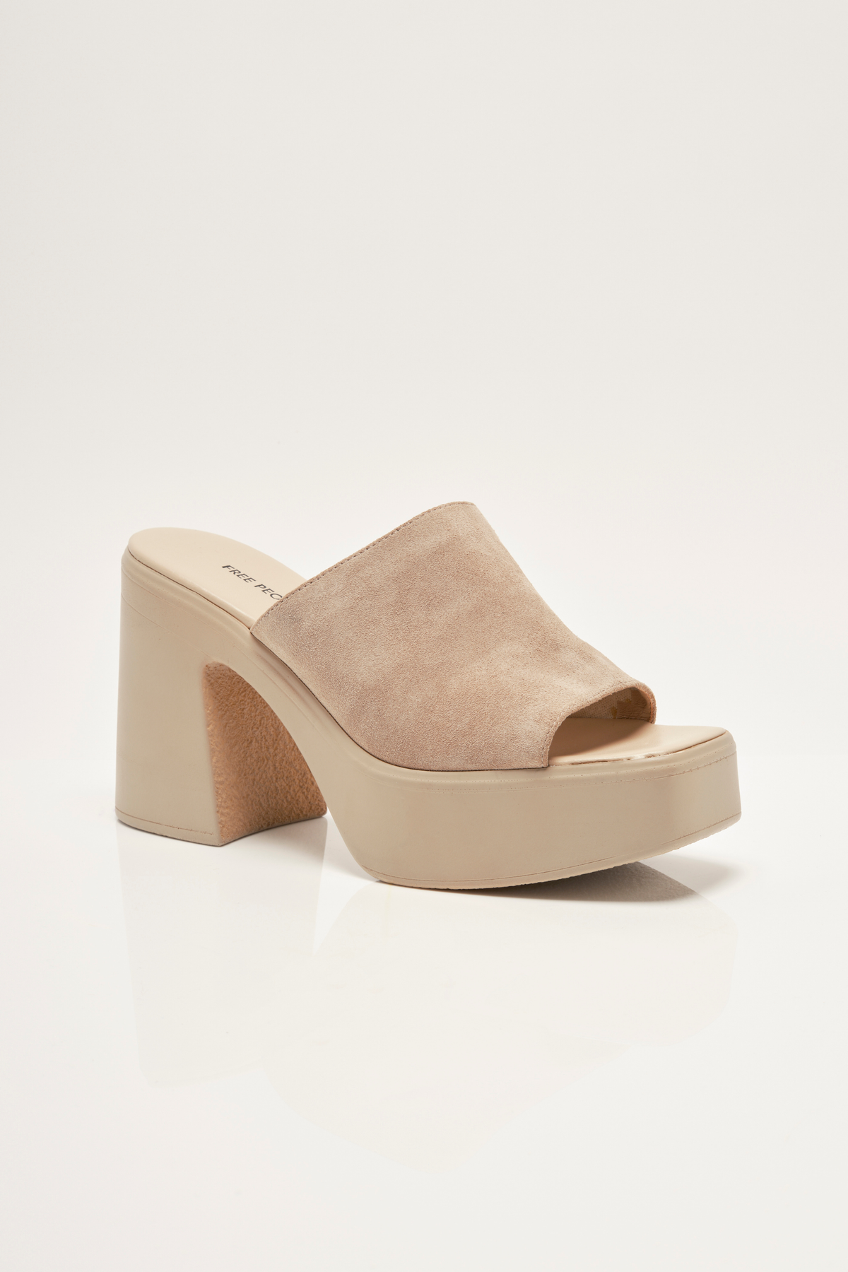 Free People Zoe Platform Heels - Diamond Suede