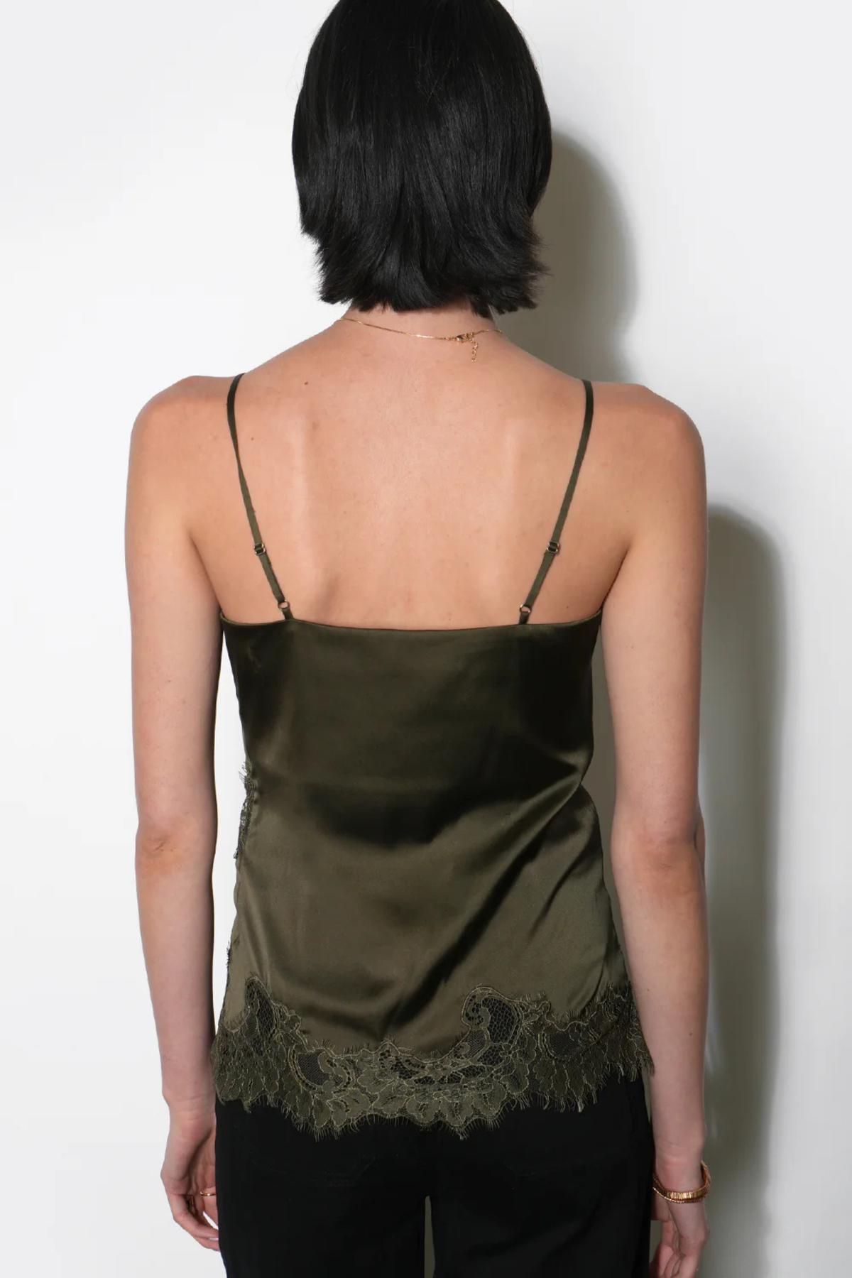 Stella Lace Hem Cami - Olive