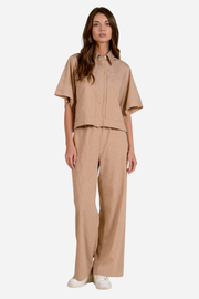 Pinstripe Trouser Pants - Brown