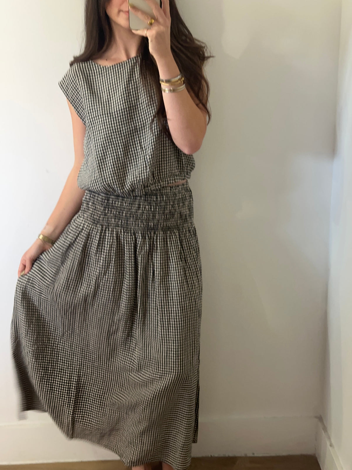 Z Supply Brooke Gingham Skirt - Black