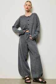 Knit Cardigan Matching Set - Shadow