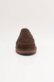 Free People - Fallon Fringe Mules - Chocolate Suede
