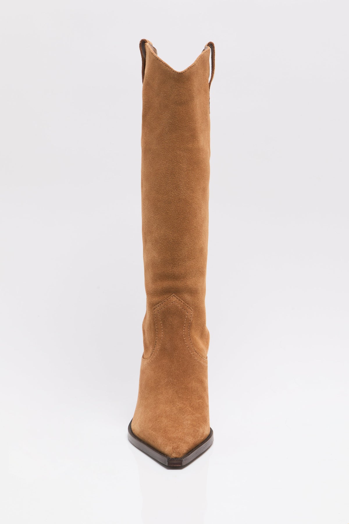 Free People - Daisy Slouch Kitten Heel Boots - Tan Suede