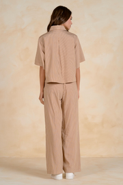Pinstripe Trouser Pants - Brown