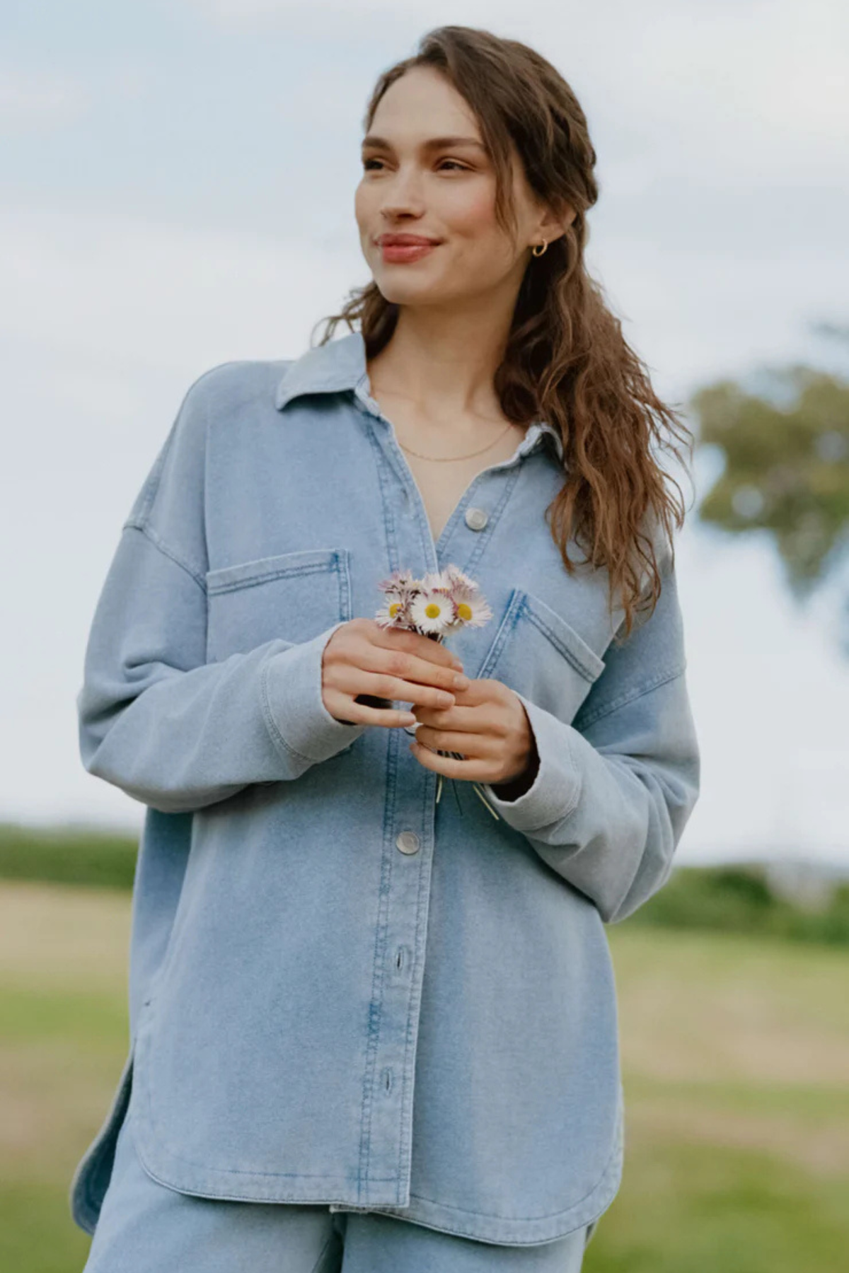 Z Supply All Day Knit Denim Jacket - Ocean Air Indigo