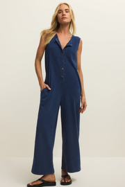 Z Supply Fiona Jersey Denim Jumpsuit