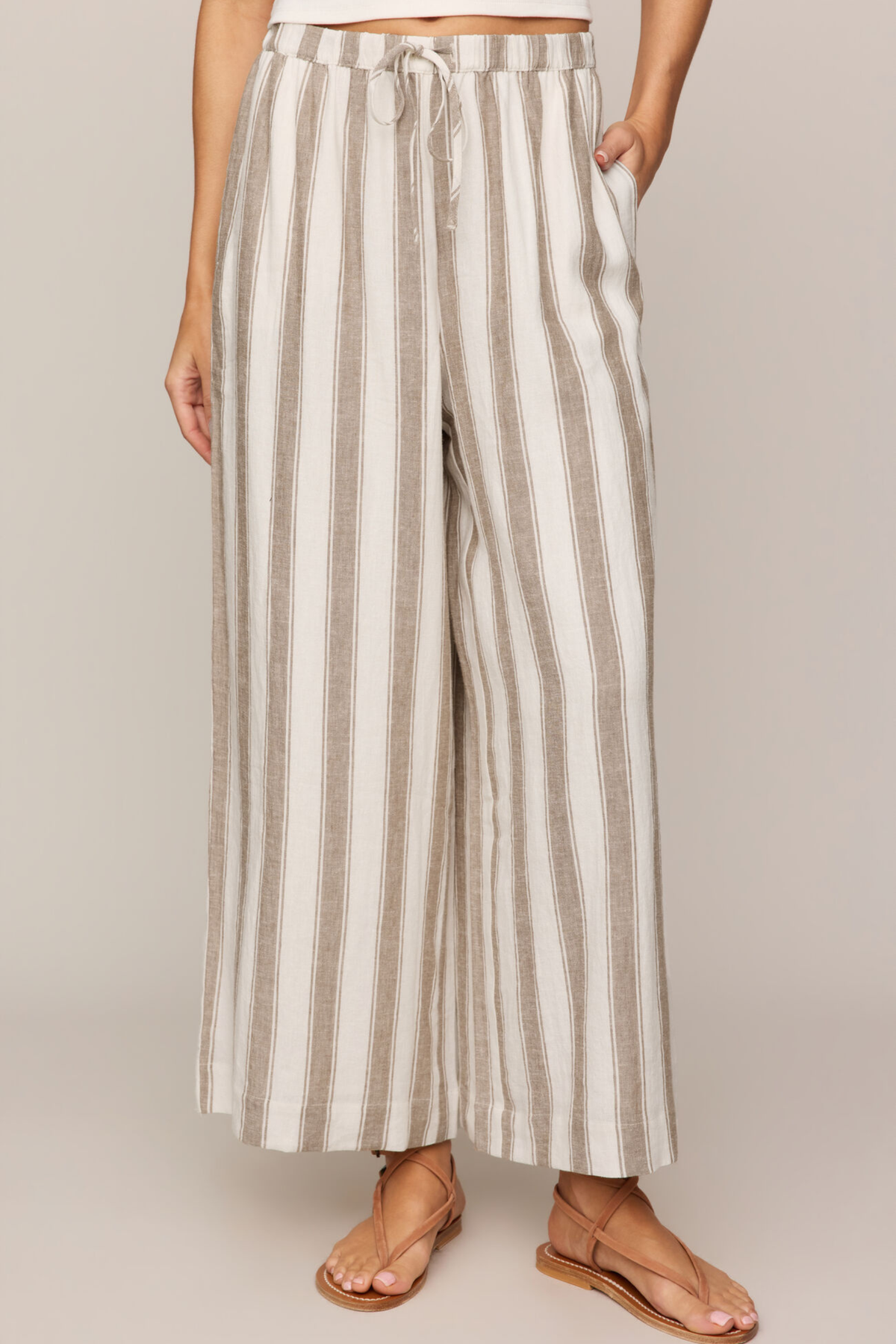 Z Supply The Perfect Striped Pant - Light Toffee