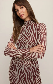 Z Supply - Sevilla Zebra Mesh Midi Dress - Velvet Rogue