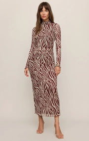 Z Supply - Sevilla Zebra Mesh Midi Dress - Velvet Rogue