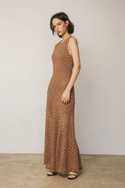 Sophia Lace Maxi Dress - Taupe