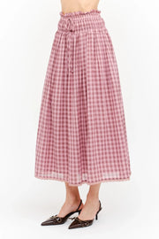 Amelie Skirt - Mauve Gingham