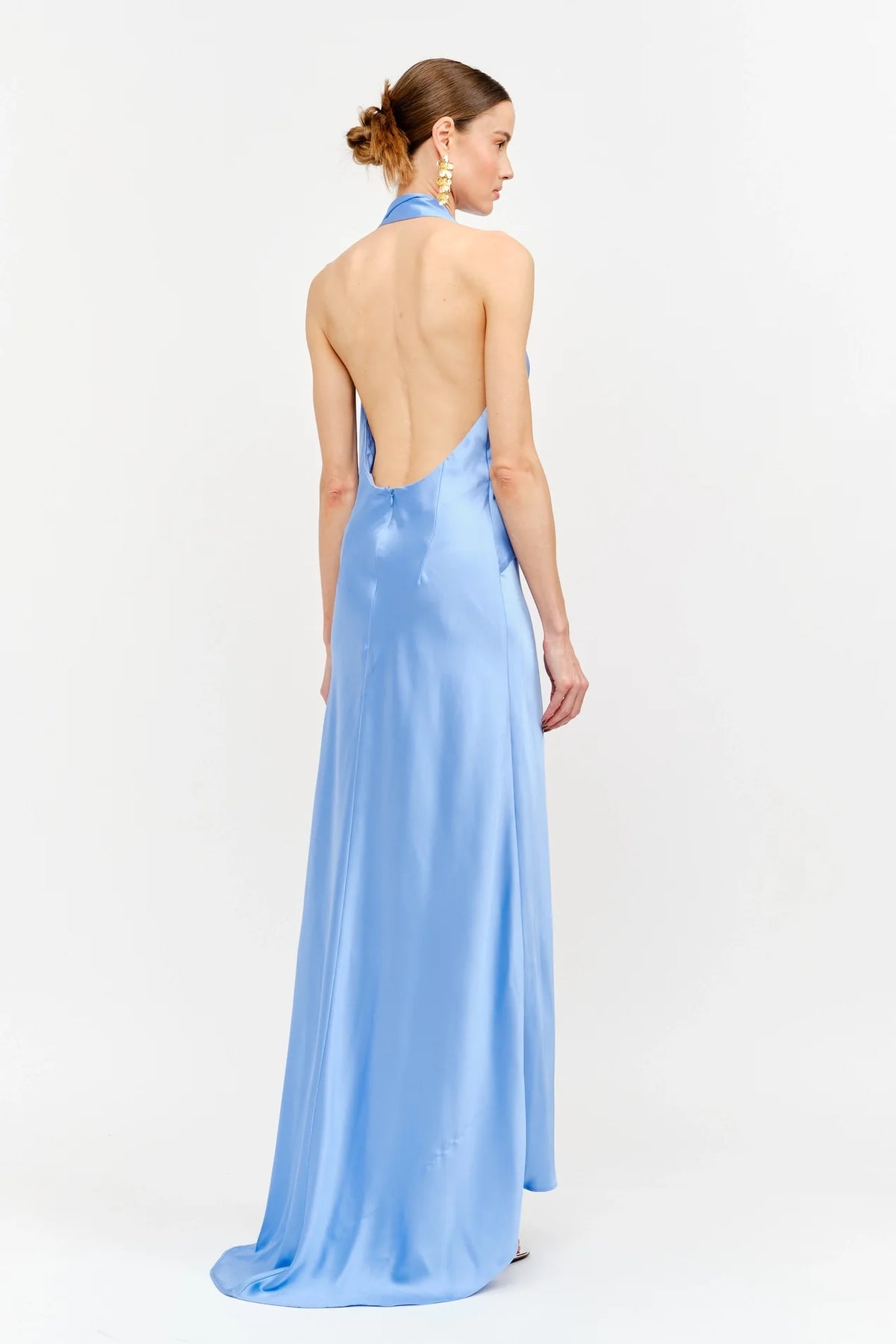 Posy Satin Halter Neck Dress
