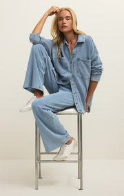 Z Supply All Day Knit Denim Jacket - Ocean Air Indigo